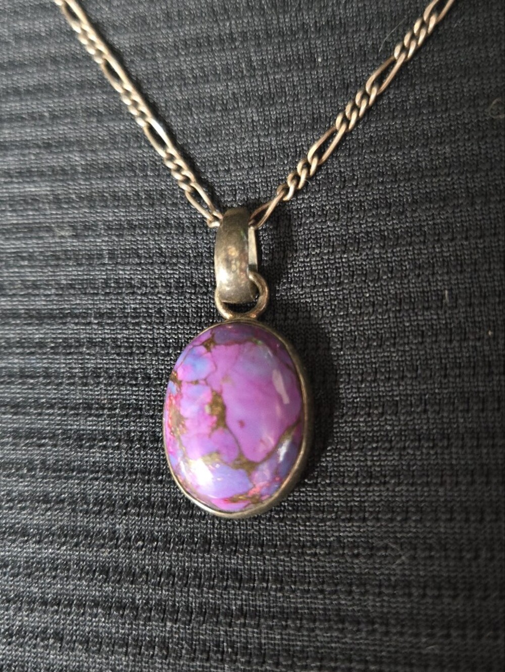 Purple Stone Oval Pendant Necklace